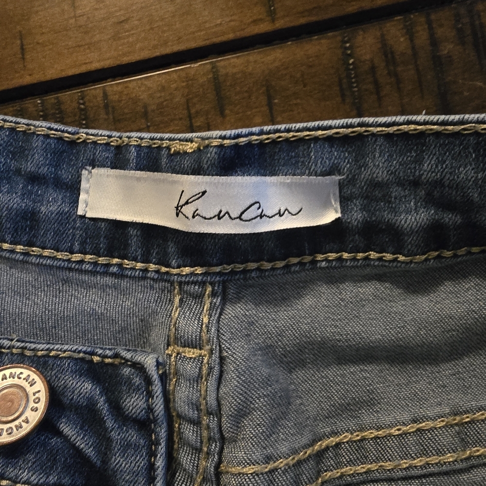 Kancan Distressed Jean Size 13/30 Raw Hem Skinny - Picture 5 of 7